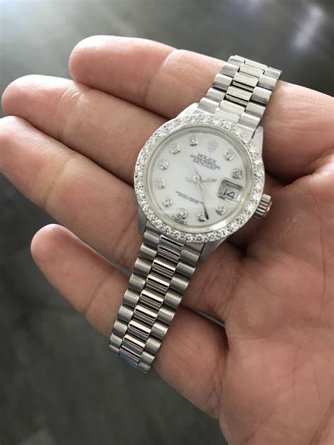 pre owned ladies rolex president|used white gold presidential Rolex.